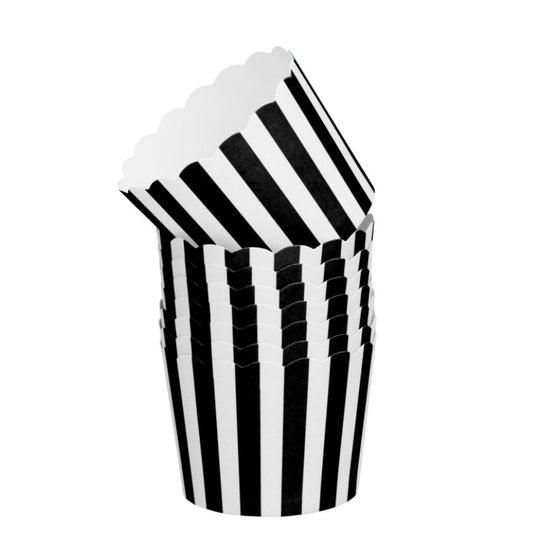 Cake Masters Cupcake Cups schwarz weiss gestreift 20 Stk