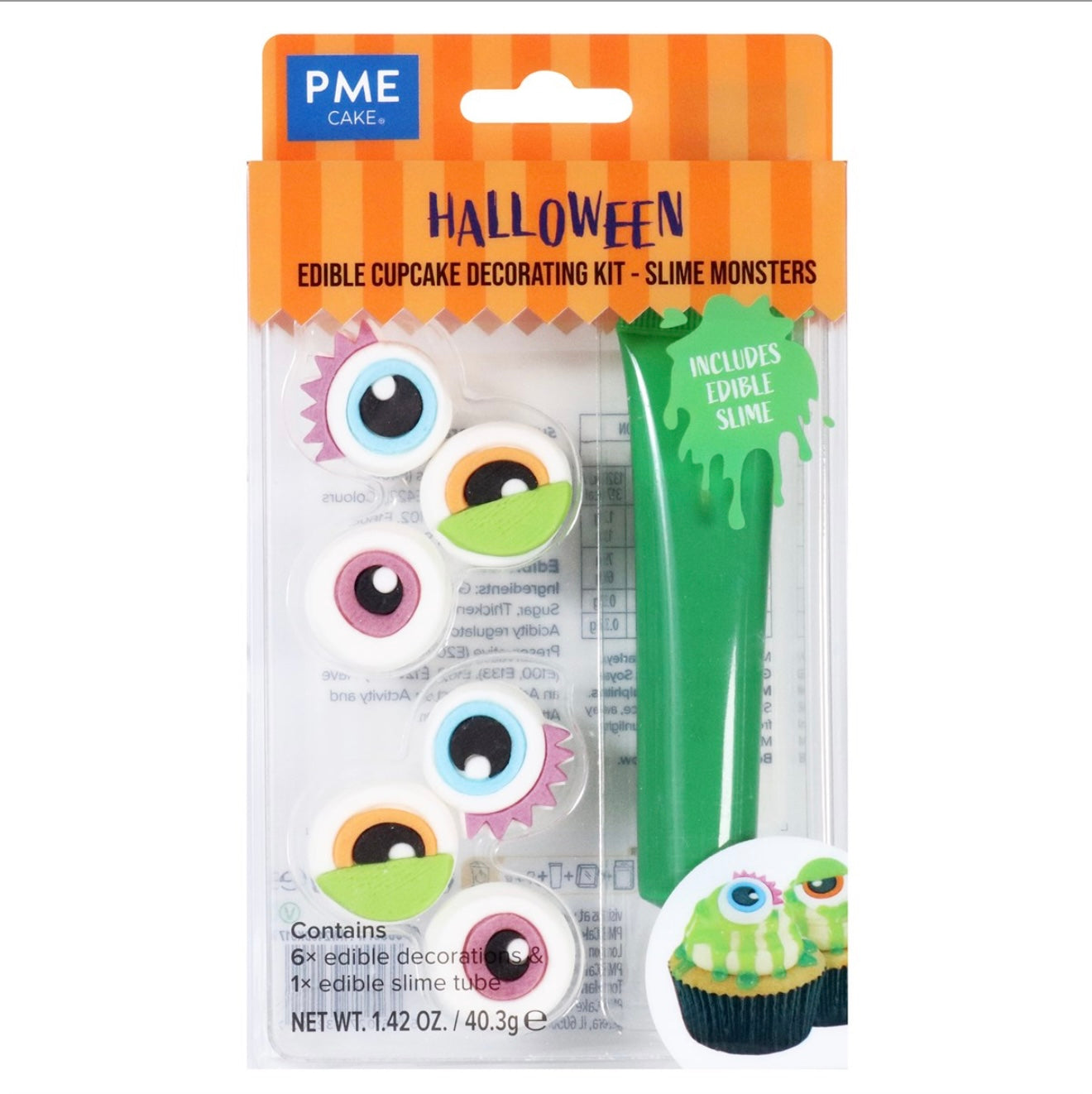 PME Halloween Cupcake Deko Set Schleimmonster Augen