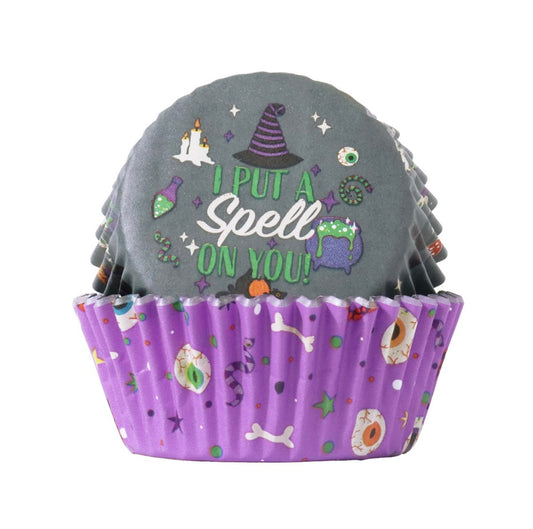 PME Halloween folienbeschichtete Cupcake Förmchen „Böse Hexe“