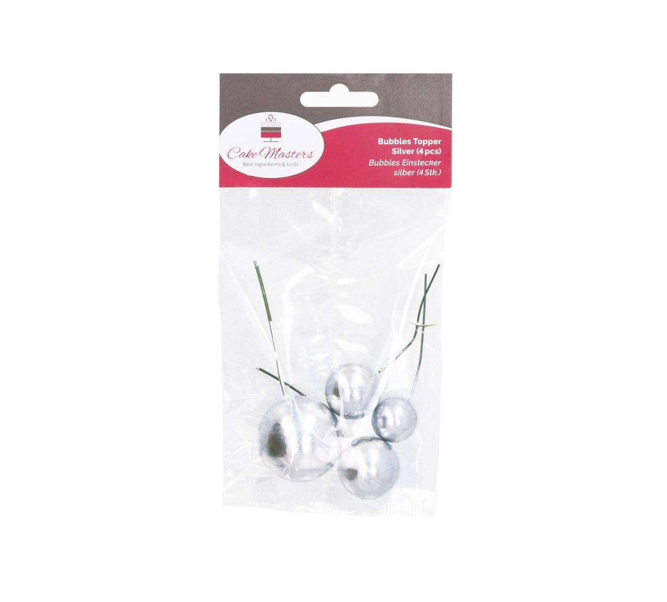 Cake Masters Ball/Bubbles Topper silber