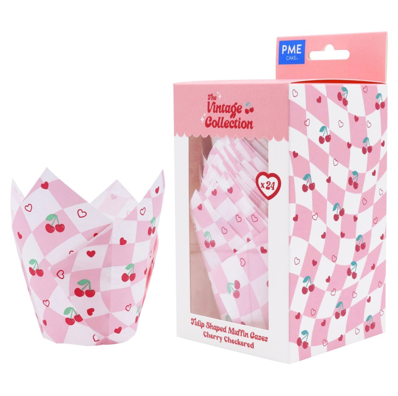 PME Vintage Tulpen Cupcake Papierbackförmchen 24 Stk