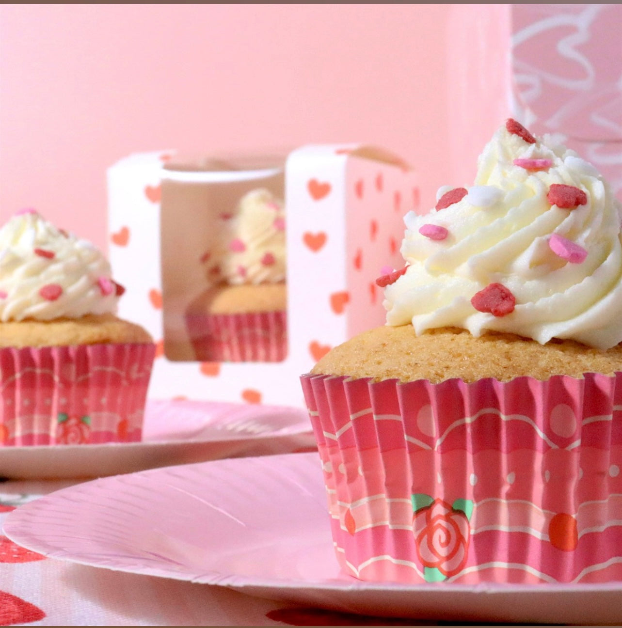 PME Vintage folienbeschichtete Cupcake Backförmchen Vintage Rosen 30 Stk