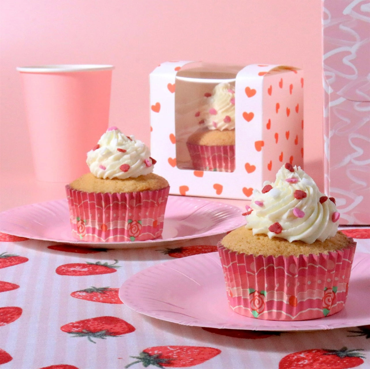 PME Vintage folienbeschichtete Cupcake Backförmchen Vintage Rosen 30 Stk