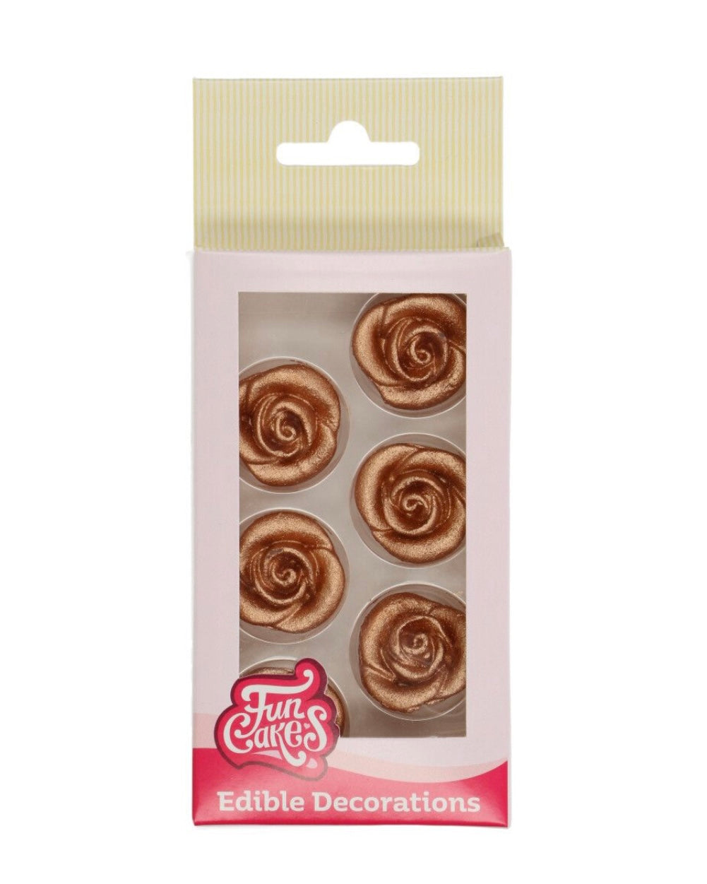 Funcakes Marzipan Rosen Bronze-Gold 6 Stk