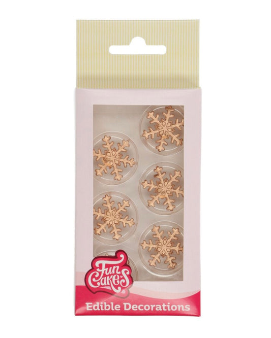 Funcakes Zuckerpaste Deko Eiskristall Bronze-Gold 6 Stk
